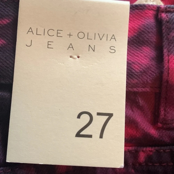 Alice + Olivia Pink and Black Straight Leg Jeans - Picture 10 of 11